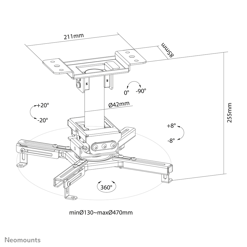 Neomounts by Newstar supporto da soffitto per proiettori
